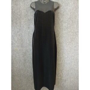 Vintage All That Jazz Womens Maxi Dress Size M Black Witchy Y2K Vamp Goth Velvet